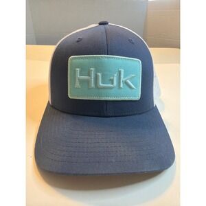 Huk Fishing Performance Headwear Trucker Hat Navy Blue Mesh One Size Fits Most